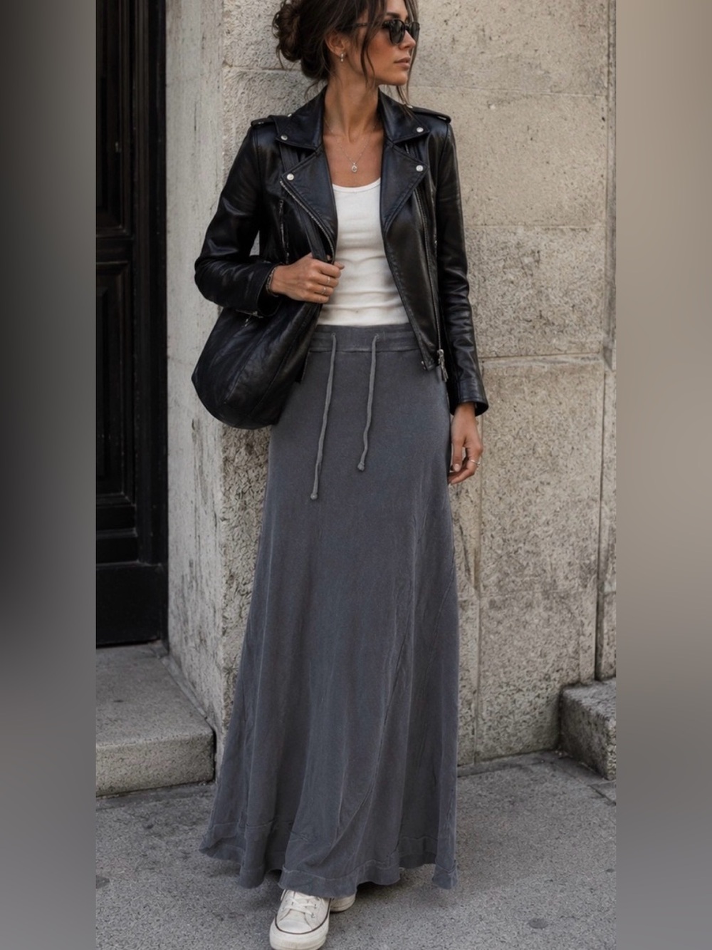 James Perse Grey Maxi Skirt Sz2 Medium